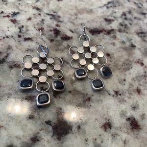 John Hardy Dangle Earrings with dark blue grey